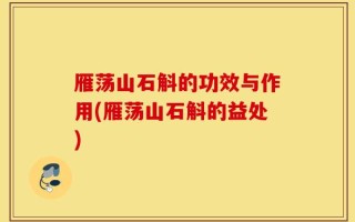 雁荡山石斛的功效与作用(雁荡山石斛的益处)