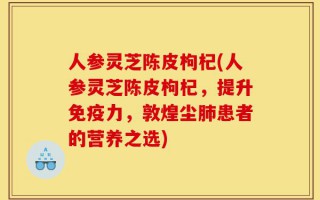 人参灵芝陈皮枸杞(人参灵芝陈皮枸杞，提升免疫力，敦煌尘肺患者的营养之选)