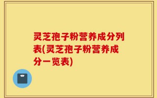 灵芝孢子粉营养成分列表(灵芝孢子粉营养成分一览表)
