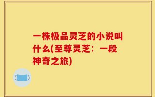 一株极品灵芝的小说叫什么(至尊灵芝：一段神奇之旅)