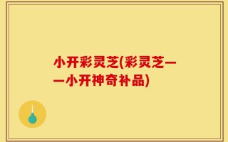 小开彩灵芝(彩灵芝——小开神奇补品)