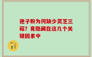 孢子粉为何缺少灵芝三萜？竟隐藏在这几个关键因素中