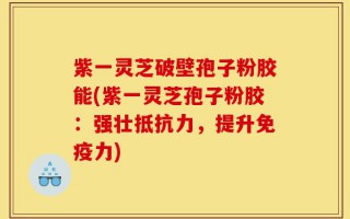 紫一灵芝破壁孢子粉胶能(紫一灵芝孢子粉胶：强壮抵抗力，提升免疫力)