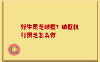 野生灵芝破壁？破壁机打灵芝怎么做