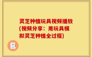 灵芝种植玩具视频播放(视频分享：用玩具模拟灵芝种植全过程)