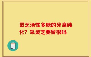 灵芝活性多糖的分离纯化？采灵芝要留根吗