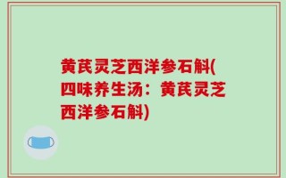 黄芪灵芝西洋参石斛(四味养生汤：黄芪灵芝西洋参石斛)