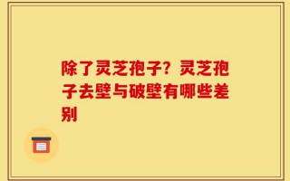 除了灵芝孢子？灵芝孢子去壁与破壁有哪些差别