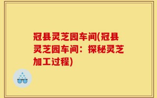冠县灵芝园车间(冠县灵芝园车间：探秘灵芝加工过程)