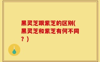 黑灵芝跟紫芝的区别(黑灵芝和紫芝有何不同？)