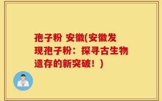 孢子粉 安徽(安徽发现孢子粉：探寻古生物遗存的新突破！)