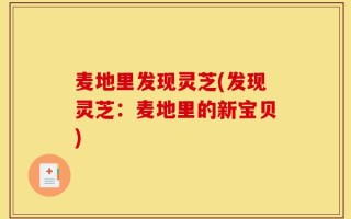 麦地里发现灵芝(发现灵芝：麦地里的新宝贝)