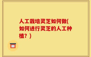 人工栽培灵芝如何做(如何进行灵芝的人工种植？)