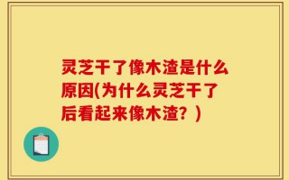 灵芝干了像木渣是什么原因(为什么灵芝干了后看起来像木渣？)