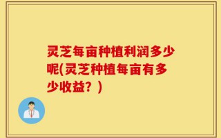 灵芝每亩种植利润多少呢(灵芝种植每亩有多少收益？)
