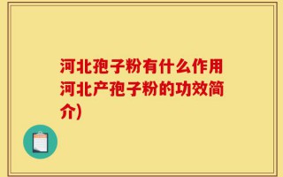 河北孢子粉有什么作用河北产孢子粉的功效简介)