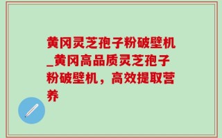 黄冈灵芝孢子粉破壁机_黄冈高品质灵芝孢子粉破壁机，高效提取营养