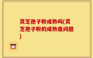 灵芝孢子粉成熟吗(灵芝孢子粉的成熟度问题)