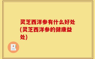 灵芝西洋参有什么好处(灵芝西洋参的健康益处)