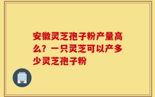 安徽灵芝孢子粉产量高么？一只灵芝可以产多少灵芝孢子粉