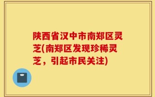 陕西省汉中市南郑区灵芝(南郑区发现珍稀灵芝，引起市民关注)