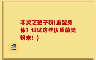 非灵芝孢子粉(重塑身体？试试这些优质菌类粉末！)