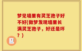梦见墙里有灵芝孢子好不好(做梦发现墙里长满灵芝孢子，好还是坏？)