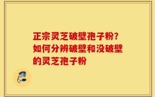 正宗灵芝破壁孢子粉？如何分辨破壁和没破壁的灵芝孢子粉