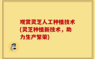 观赏灵芝人工种植技术(灵芝种植新技术，助力生产繁荣)