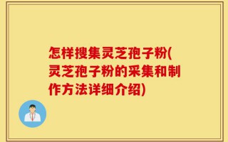 怎样搜集灵芝孢子粉(灵芝孢子粉的采集和制作方法详细介绍)