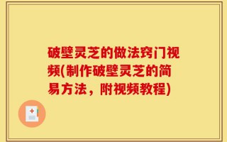 破壁灵芝的做法窍门视频(制作破壁灵芝的简易方法，附视频教程)
