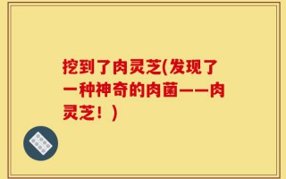 挖到了肉灵芝(发现了一种神奇的肉菌——肉灵芝！)