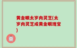 黄金眼太岁肉灵芝(太岁肉灵芝成黄金眼瑰宝)