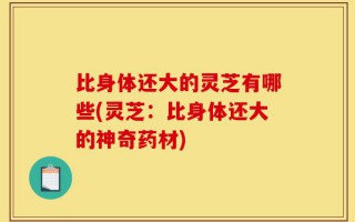 比身体还大的灵芝有哪些(灵芝：比身体还大的神奇药材)