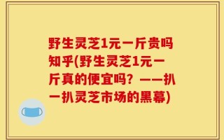 野生灵芝1元一斤贵吗知乎(野生灵芝1元一斤真的便宜吗？——扒一扒灵芝市场的黑幕)