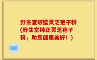 野生堂破壁灵芝孢子粉(野生堂纯正灵芝孢子粉，助您健康美好！)