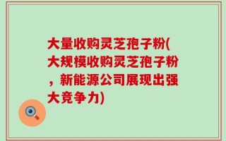 大量收购灵芝孢子粉(大规模收购灵芝孢子粉，新能源公司展现出强大竞争力)