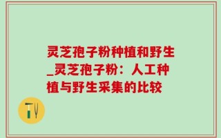 灵芝孢子粉种植和野生_灵芝孢子粉：人工种植与野生采集的比较