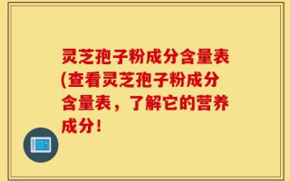 灵芝孢子粉成分含量表(查看灵芝孢子粉成分含量表，了解它的营养成分！