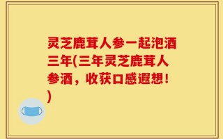 灵芝鹿茸人参一起泡酒三年(三年灵芝鹿茸人参酒，收获口感遐想！)