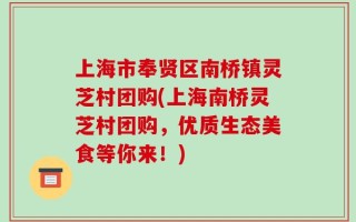 上海市奉贤区南桥镇灵芝村团购(上海南桥灵芝村团购，优质生态美食等你来！)