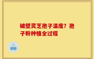 破壁灵芝孢子温度？孢子粉种植全过程