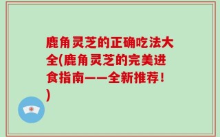 鹿角灵芝的正确吃法大全(鹿角灵芝的完美进食指南——全新推荐！)
