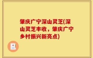 肇庆广宁深山灵芝(深山灵芝丰收，肇庆广宁乡村振兴新亮点)