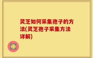 灵芝如何采集孢子的方法(灵芝孢子采集方法详解)