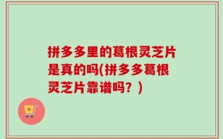 拼多多里的葛根灵芝片是真的吗(拼多多葛根灵芝片靠谱吗？)