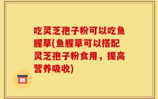 吃灵芝孢子粉可以吃鱼腥草(鱼腥草可以搭配灵芝孢子粉食用，提高营养吸收)