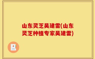 山东灵芝吴建雷(山东灵芝种植专家吴建雷)