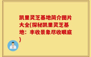 凯里灵芝基地简介图片大全(探秘凯里灵芝基地：丰收景象尽收眼底)
