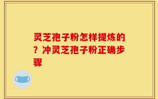 灵芝孢子粉怎样提炼的？冲灵芝孢子粉正确步骤